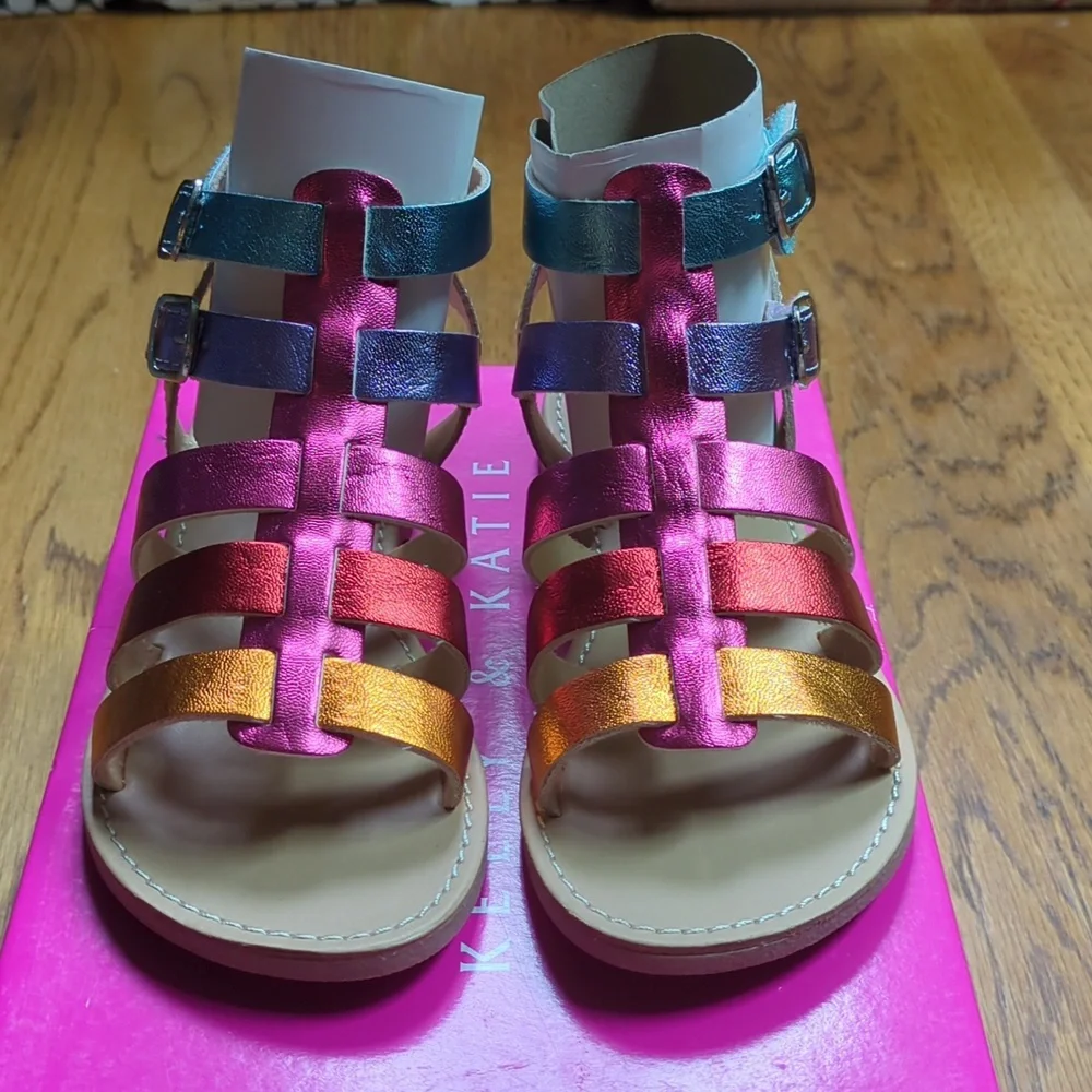 NIB Kelly & Katie Chloe Gladiator Rainbow Sandal Size 12T